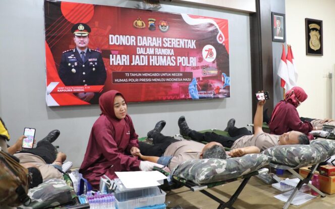 
					Sinergi Polri dan Media di Polres Kendal, Donor Darah untuk Peringati Hari Humas Polri