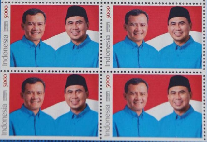 
					Keren! Wajah Paslon 2 Luthfi-Yasin jadi Perangko Prisma Resmi Kantor Pos