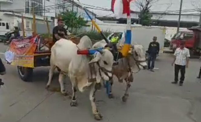 
					Naik Gerobak Sapi, Warga Yogyakarta Protes di PN Semarang