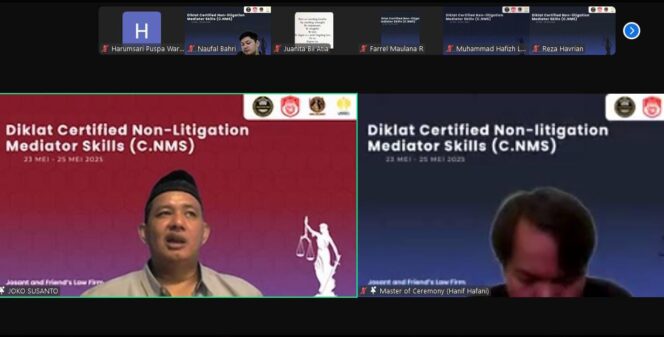 
					115 Peserta Sukses Ikuti Pelatihan Mediator Bersertifikat C.NMS Secara Daring