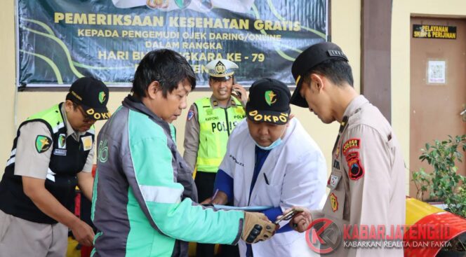 
					Polres Kendal Gelar Pemeriksaan Kesehatan Gratis untuk Ojol, Upaya Tekan Kecelakaan Lalu Lintas