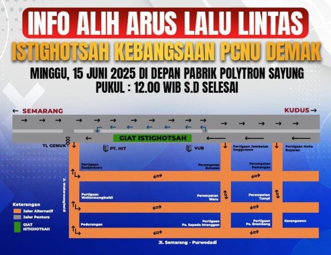 
					Polres Demak Siagakan Personel dan Alihkan Arus Saat Ribuan Warga NU Gelar Istighosah Kemanusiaan