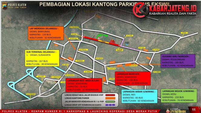 
					Polda Jateng Siapkan Tujuh Titik Parkir Bus Dukung Kunjungan Presiden RI ke Klaten