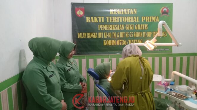 
					Peringati HUT TNI ke-80 dan Kodam IV/Diponegoro ke-75, Kodim Batang Hadirkan Layanan Kesehatan Gigi Gratis untuk Warga