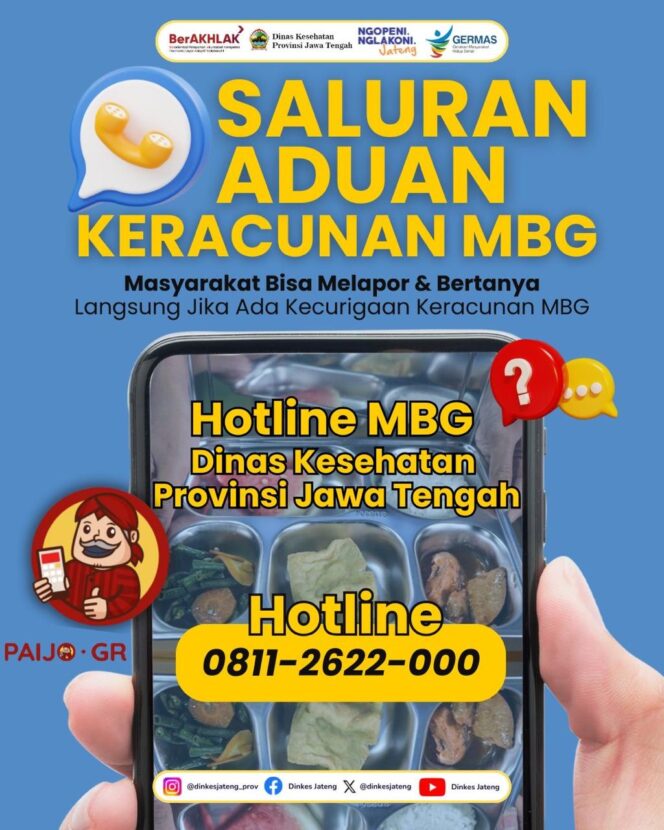 
					Pemprov Jateng Sediakan Hotline Aduan untuk Tangani Kasus Menu MBG