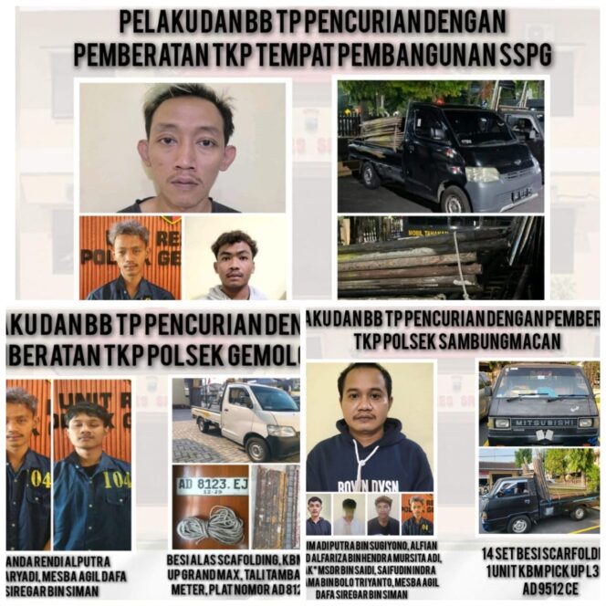
					Polres Sragen Ungkap Sindikat Pencuri Skafolding Lintas Kabupaten, 9 Pelaku Diamankan