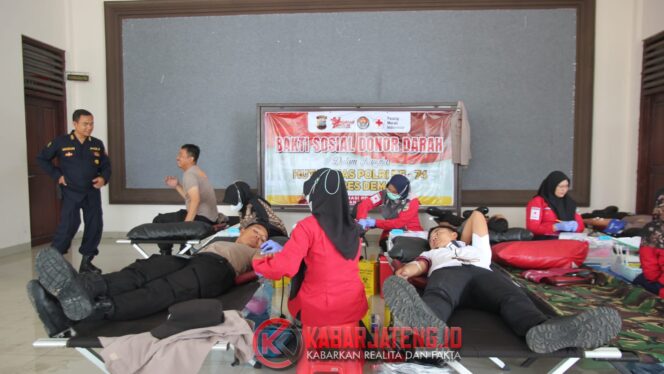 
					Rayakan HUT ke-74 Humas Polri, Polres Demak Gelar Donor Darah