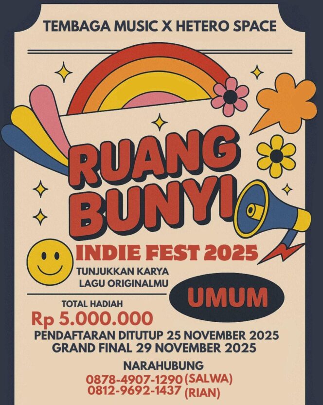 
					Ruang Bunyi Indie Fest 2025: Dorong Musisi Lokal Tembus Panggung Dunia