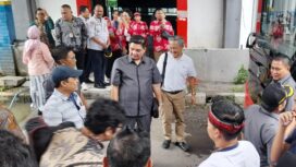 Irwan Leokita Wiharto Karunia, Anggota DPRD Komisi C saat hadir uji coba Bus Listrik Trans Semarang. Foto: Wahyu Hamijaya.