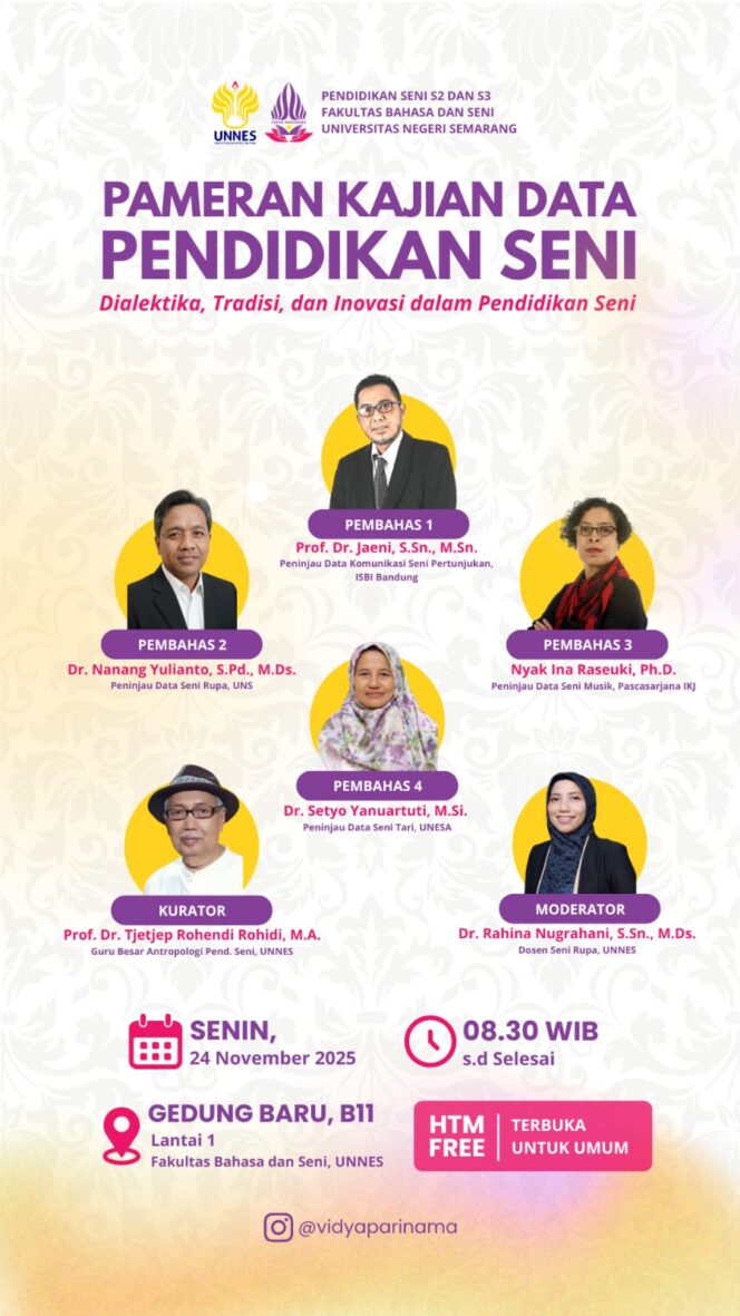 
					FBS UNNES akan Gelar Pameran Kajian Data Pendidikan Seni, Hadirkan Pakar Seni dari Berbagai Perguruan Tinggi