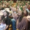 Celine Evangelista bersama kru dan fans-nya seusai pemutaran trailer Danyang Wingit Jumat Kliwon di DP Mall Semarang XXI, Rabu (19/11/2025) malam