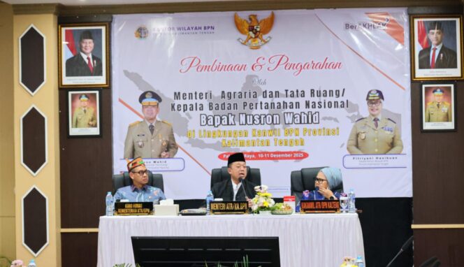 
					Percepatan Sertipikasi Tanah Wakaf di Kalteng, Menteri Nusron Tekankan Pentingnya Perlindungan Rumah Ibadah