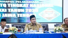 Wagub Jawa Tengah, Taj Yasin Maimoen, saat menyampaikan keterangan resmi pelaksanaan MTQ XXXI | dok Humas Jateng