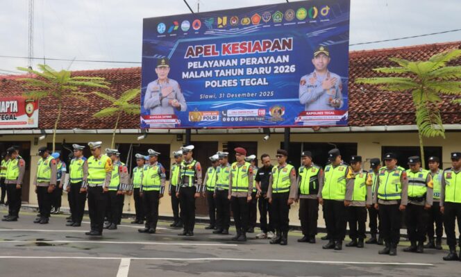 
					Apel Kesiapan Pengamanan Malam Tahun Baru 2026, Polres Tegal Tekankan Pendekatan Humanis dan Sinergi Lintas Sektoral