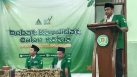 Abdul Aziz saat memaparkan visi dam misi dalam debat kandidat ketua PC GP Ansor Kota Semarang beberapa waktu lalu