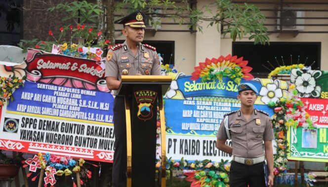 
					Pimpin Apel Terakhir Jelang Sertijab, Kapolres Demak Tekankan Pengabdian dan Dukungan Program Pemerintah