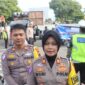 Kasatlantas Polres Tegal Sosialisasikan Keselamatan Lalu Lintas CFD di Alun-alun Hanggawana, Minggu (08/02). (Foto: Humas Polres Tegal)
