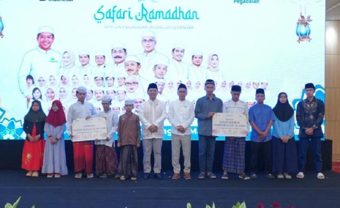 
					PT Pegadaian Kanwil XI Semarang salurkan santunan kepada 20 anak yatim piatu di pondok pesantren dan panti asuhan sebagai bagian Safari Ramadhan 2026.
