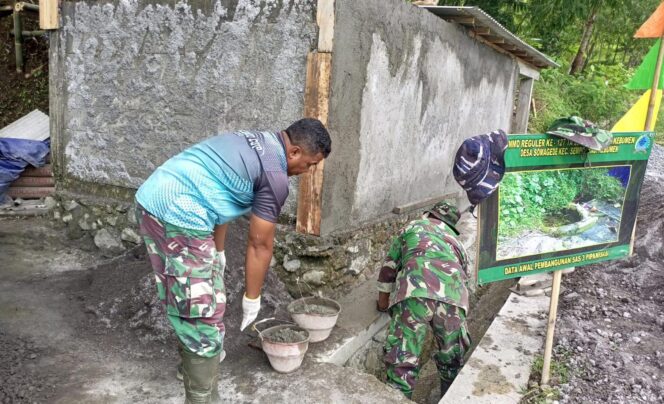 
					Satgas TMMD Kebumen Kebut Penguatan Bangunan Sumber Air Bersih di Somagede