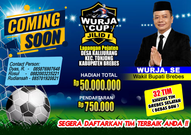 
					Spektakuler..! Turnamen Sepak Bola Berhadiah Rp 50 Juta, Wurja Cup 2026 Siap Bergulir di Kalijurang Tonjong