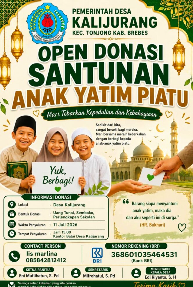 
					Pemdes Kalijurang Buka Donasi Santunan Anak Yatim Piatu, Ajak Masyarakat Tebar Kepedulian