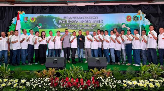 Prosesi pelantikan pengurus PGI Kota Semarang periode 2026-2030 di Semarang Royale Golf, Jumat (17-07-2026) malam.