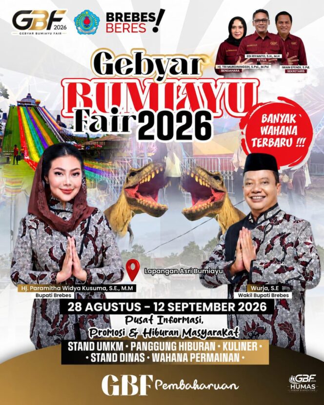 
					Spektakuler!! Wahana Dinosaurus dan Perosotan Pelangi Jadi Magnet Baru Gebyar Bumiayu Fair 2026