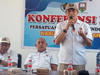 Ketua PWI Jawa Tengah Setiawan Hendra Kelana saat memberikan sambutan dalam Konferensi PWI Kabupaten Semarang, Senin (31/8/2026). Foto: (Kabarjateng.id / Mualim)