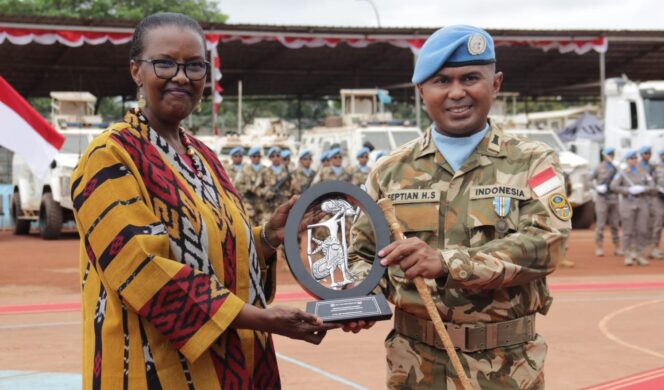 
					Prajurit Yonzipur 4/TK Terima UN Medal, Kiprah Kontingen Garuda di Afrika Tengah Diapresiasi