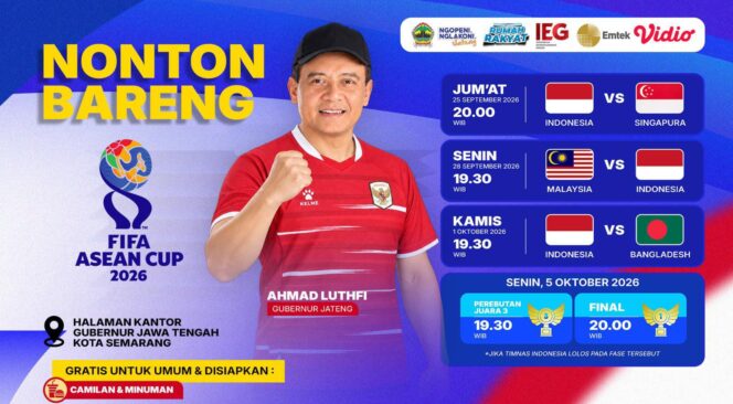 
					Gubernur Jateng Ajak Warga Nobar Timnas Indonesia, Gratis dan Terbuka untuk Umum