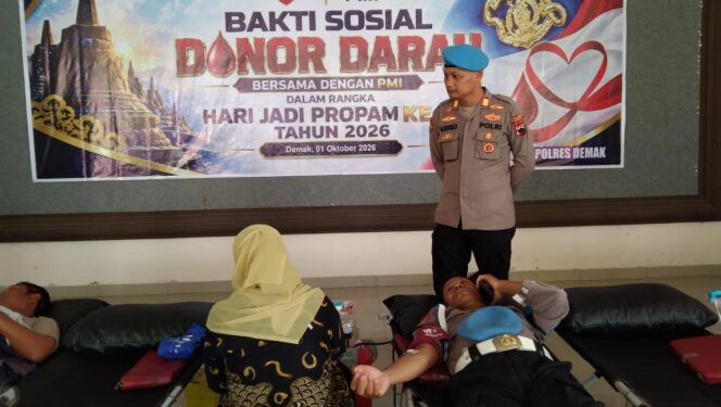 
					Donor Darah Hari Jadi Propam, Polres Demak Kumpulkan 45 Kantong Darah