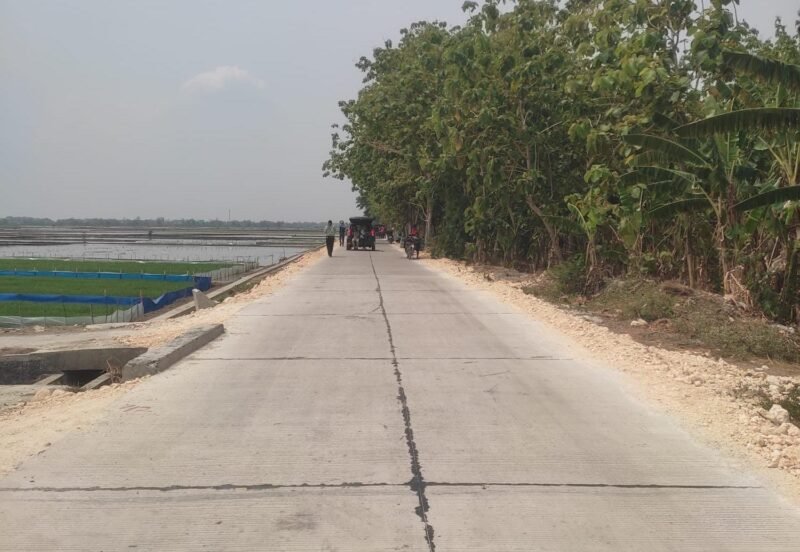 Ruas jalan penghubung vital Klambu - Terkesi sepanjang 1.170 meter dengan lebar 4,5 meter yang dulu rusak parah kini mulus dibangun CV Janur Kuning